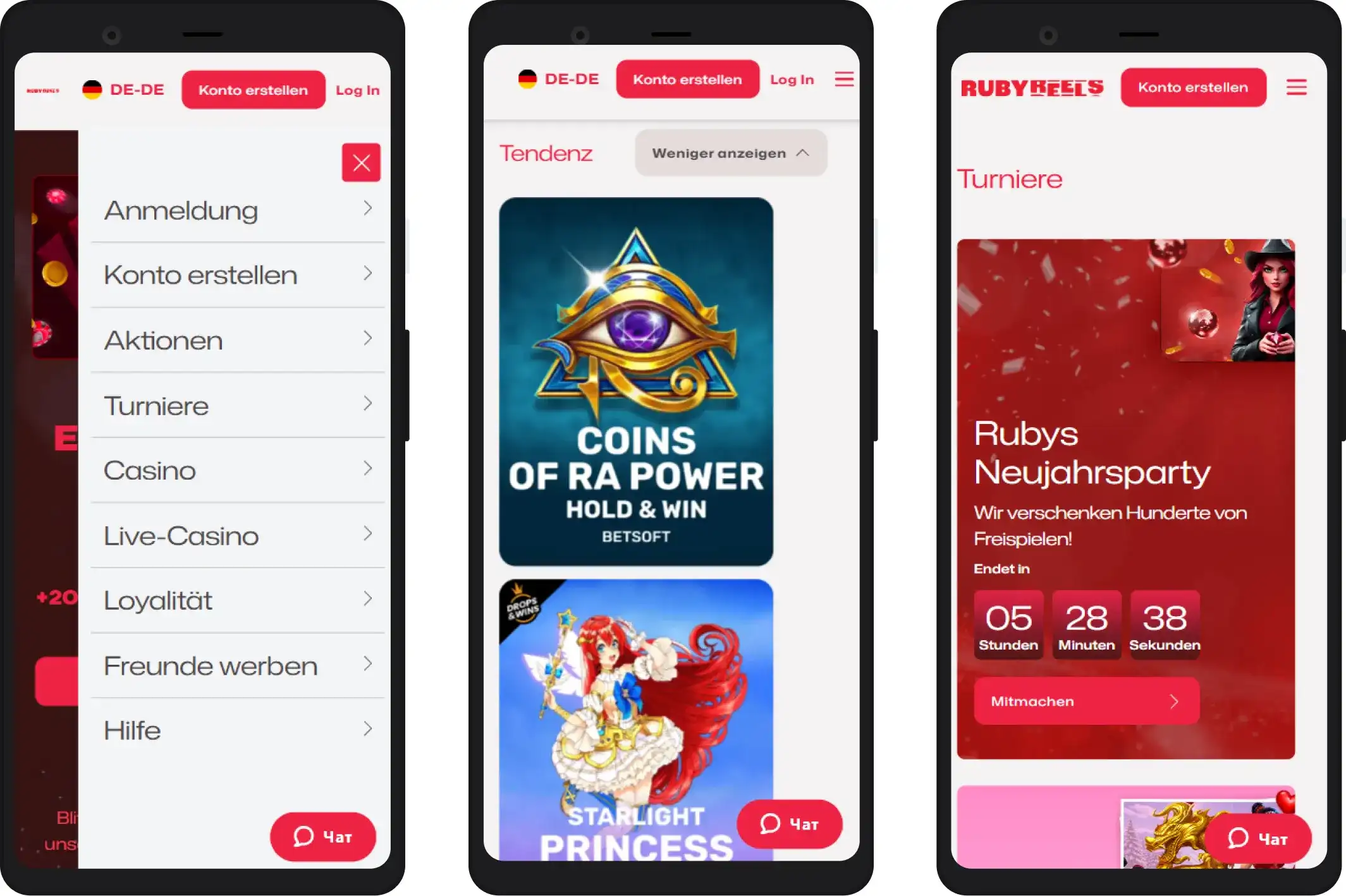 RubyReels Casino Mobile – mobiles Online Casino für Android und iOS