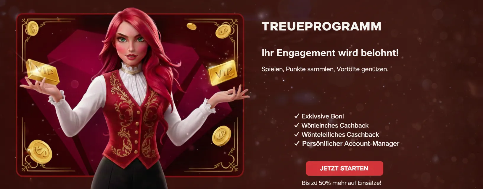 RubyReels Casino VIP Programm Banner – exklusive Vorteile für Spieler
